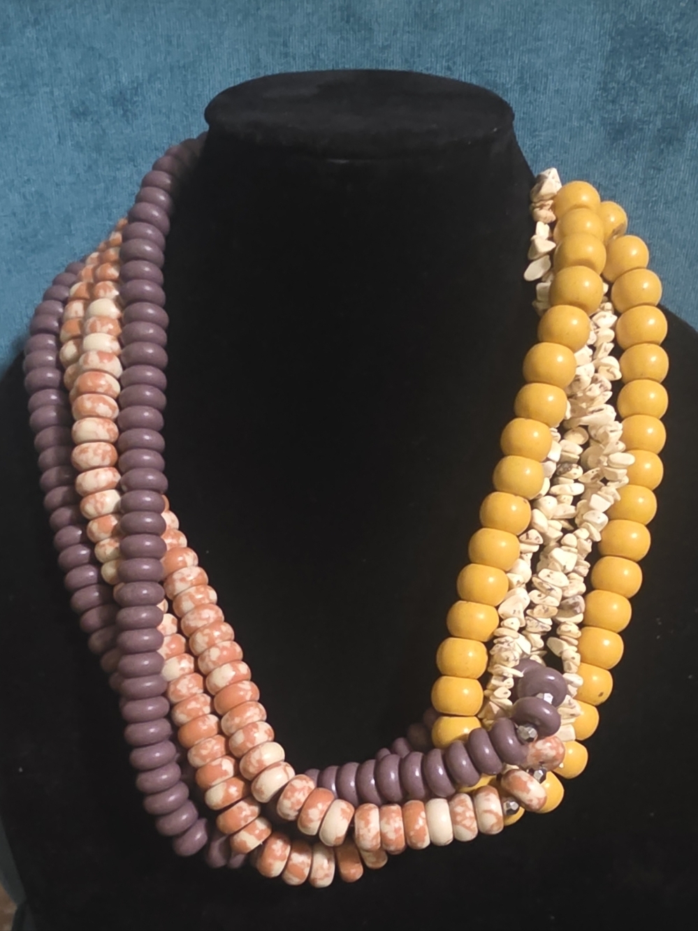 Sassy Jones Tezra Multi-Strand Beaded Necklace in Earthtones  - Womens Jewelry